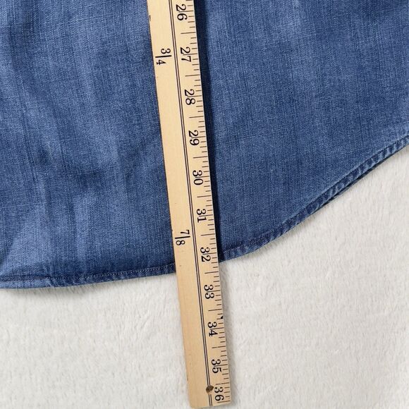 Hagen Carmel CA Chambray Denim Button Up Shirt Mens Sz L Blue Long Sleeve - Picture 9 of 10